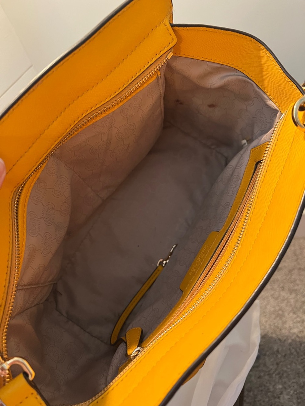 Michael Kors Yellow Saffiano Winged Satchel - Picture 3 of 7